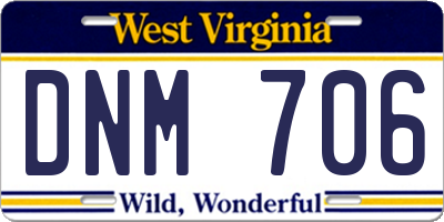 WV license plate DNM706