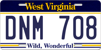 WV license plate DNM708