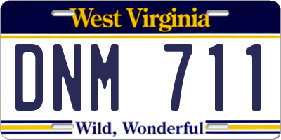 WV license plate DNM711
