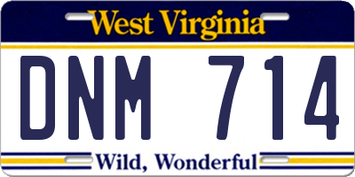 WV license plate DNM714