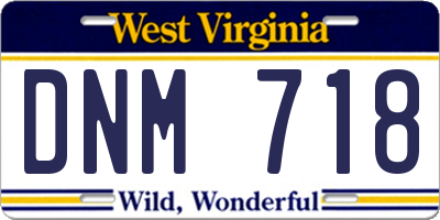 WV license plate DNM718