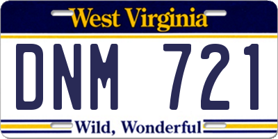 WV license plate DNM721