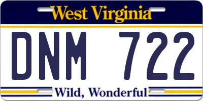WV license plate DNM722