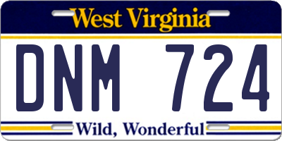 WV license plate DNM724