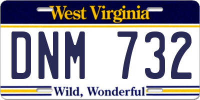 WV license plate DNM732