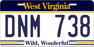 WV license plate DNM738