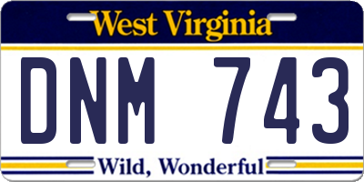 WV license plate DNM743