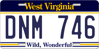 WV license plate DNM746