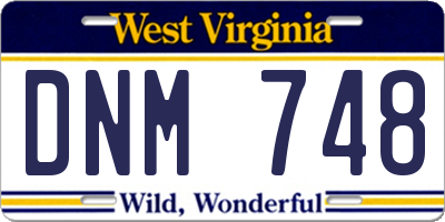 WV license plate DNM748