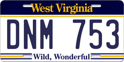 WV license plate DNM753