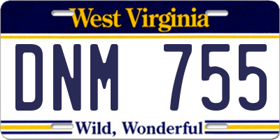 WV license plate DNM755
