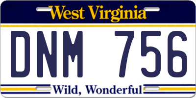 WV license plate DNM756