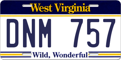 WV license plate DNM757