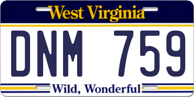 WV license plate DNM759