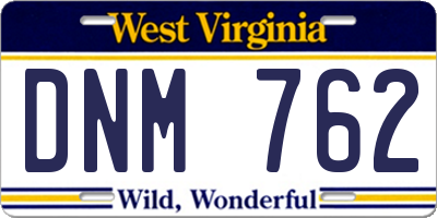 WV license plate DNM762