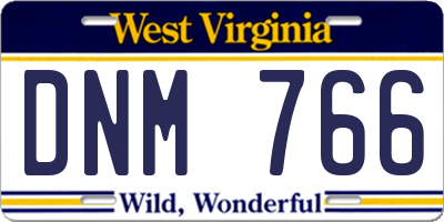 WV license plate DNM766