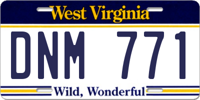 WV license plate DNM771