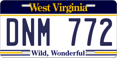 WV license plate DNM772