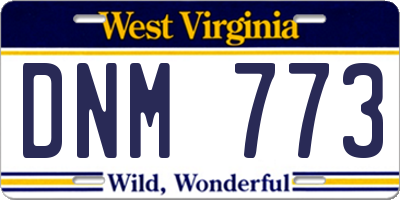 WV license plate DNM773