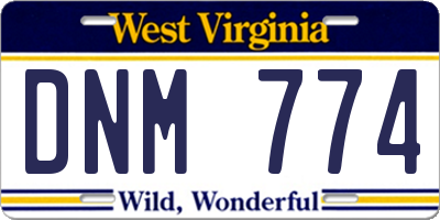 WV license plate DNM774
