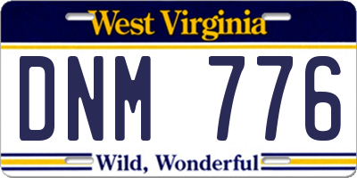 WV license plate DNM776