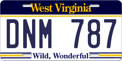 WV license plate DNM787