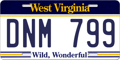 WV license plate DNM799