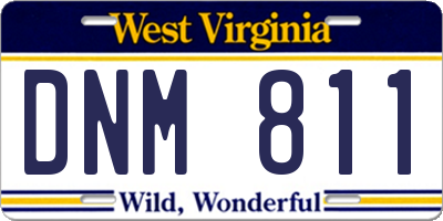 WV license plate DNM811