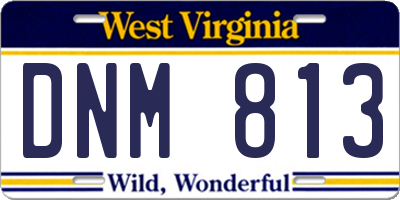 WV license plate DNM813