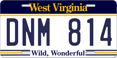 WV license plate DNM814