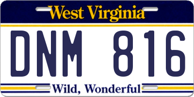 WV license plate DNM816