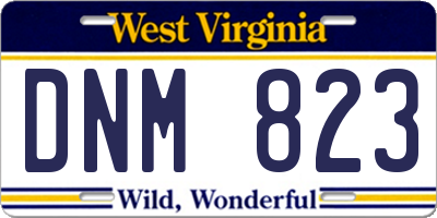 WV license plate DNM823