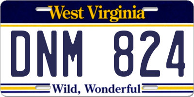 WV license plate DNM824