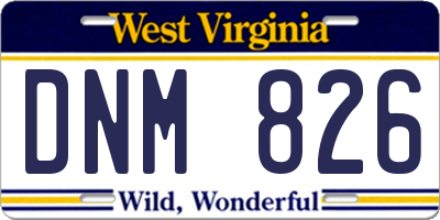 WV license plate DNM826