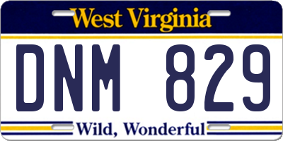 WV license plate DNM829