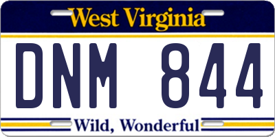 WV license plate DNM844