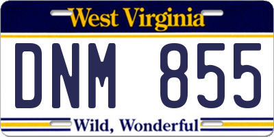 WV license plate DNM855