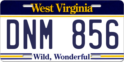 WV license plate DNM856