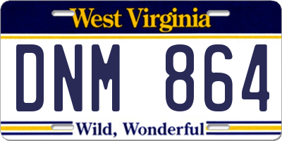 WV license plate DNM864