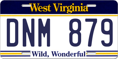 WV license plate DNM879