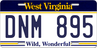 WV license plate DNM895