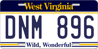 WV license plate DNM896