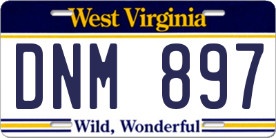 WV license plate DNM897