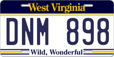 WV license plate DNM898
