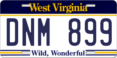 WV license plate DNM899