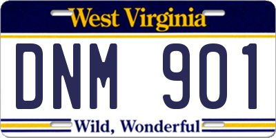 WV license plate DNM901