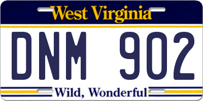 WV license plate DNM902