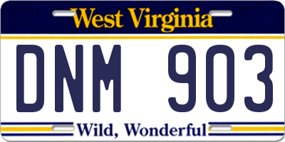 WV license plate DNM903