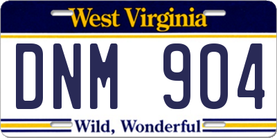 WV license plate DNM904