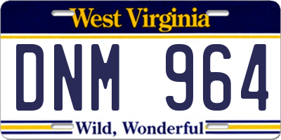 WV license plate DNM964